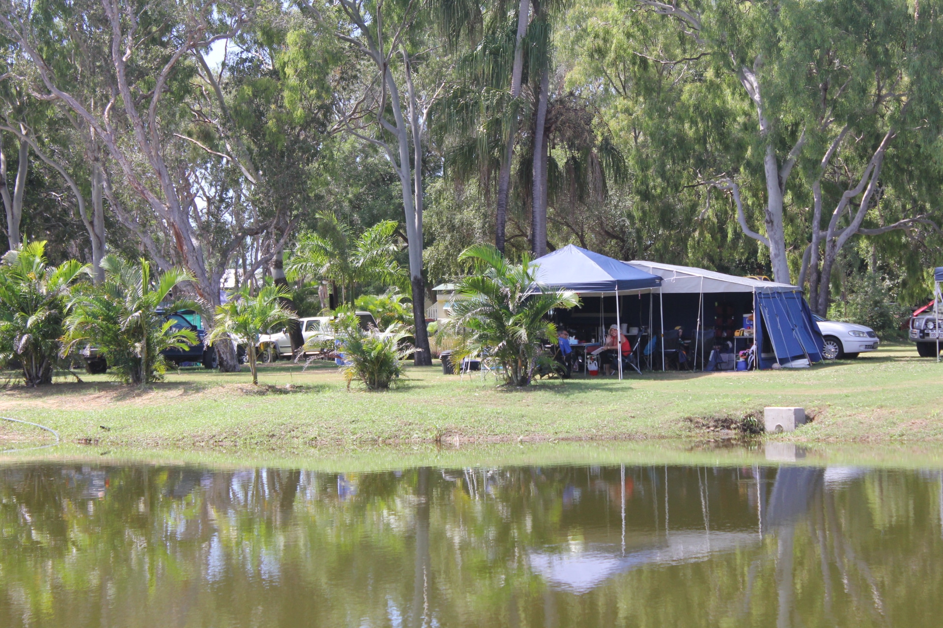 Tent at Side Of A Lake — Caravan Park in Kinka Beach, QLD
