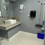 Bathroom Vanity with fan and hair dryer — Caravan Park in Kinka Beach, QLD